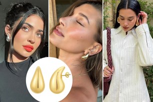 Celebrities wearing Bottega Veneta drop earrings