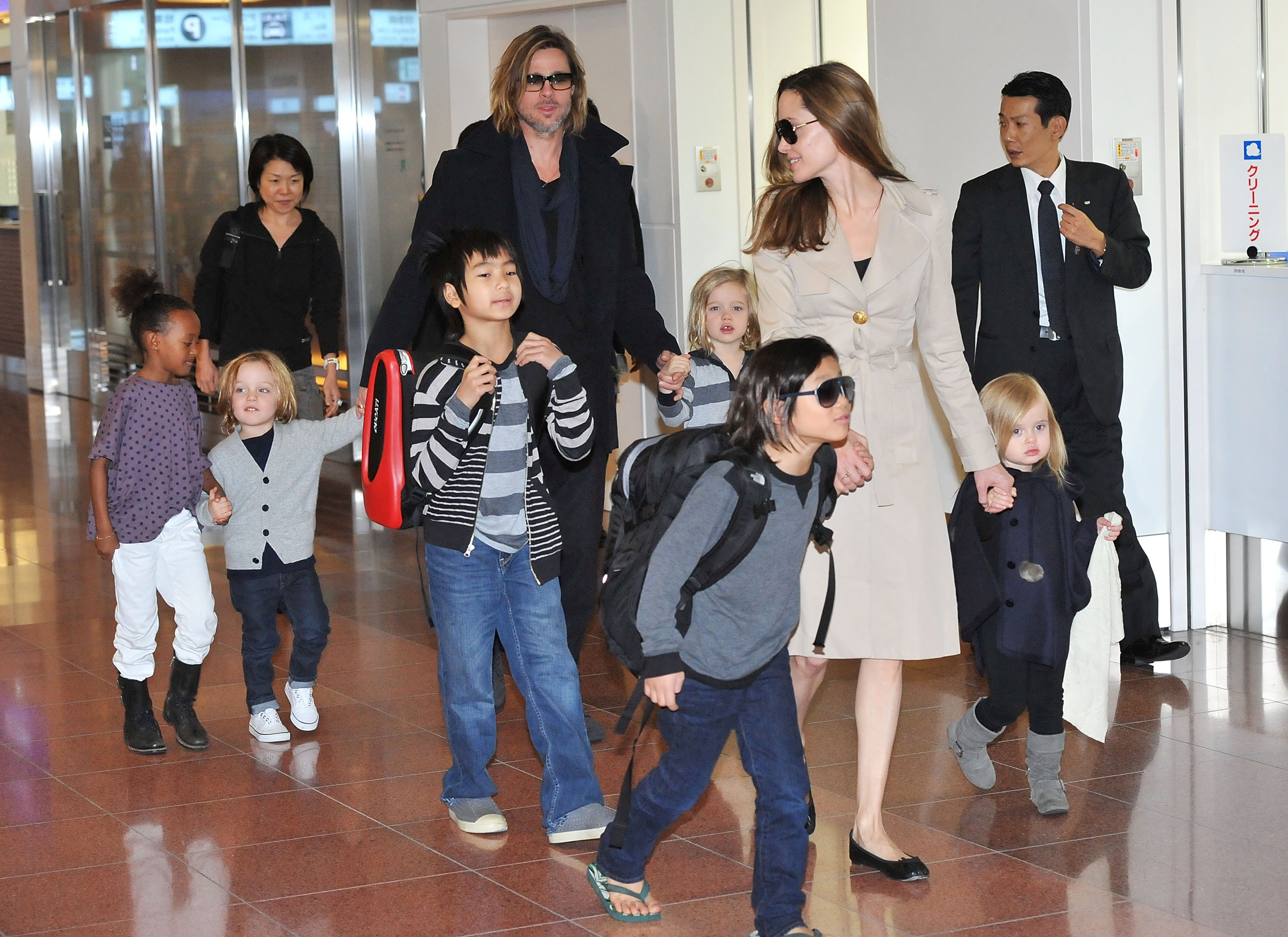 Angelina Jolie, Brad Pitt and their kids