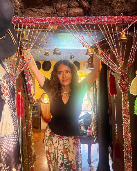 salma hayek in a boutique